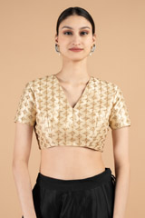 Golden  Embroidered  Blouse4783 video